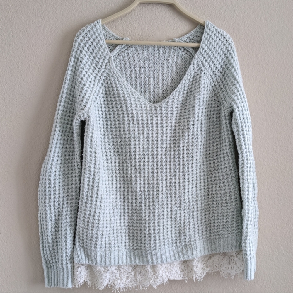 Hollister Lace Trimmed Oversized Sweater